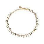 Bracelet de cheville doré et pampilles multi pierres - PERLE