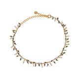 Bracelet de cheville doré et pampilles multi pierres - PERLE