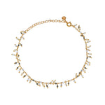 Bracelet de cheville doré et pampilles multi pierres -