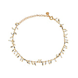 Bracelet de cheville doré et pampilles multi pierres -