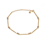 Chaine de cheville dorée et pierre - LABRADORITE