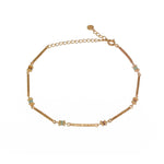 Chaine de cheville dorée et pierre - TOURMALINE