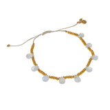Bracelet cordon et pierres gouttes - PIERRE DE LUNE