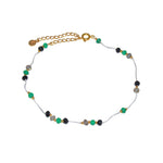 Chaine de cheville dorée et pierres - ONYX VERTE - ONYX