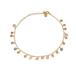 Bracelet de cheville doré et pampilles pierres - PERLE DE