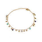 Bracelet de cheville doré et pampilles pierres - LAPIS -