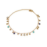 Bracelet de cheville doré et pampilles pierres - LAPIS -