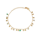 Bracelet de cheville doré et pampilles pierres - PERLE DE