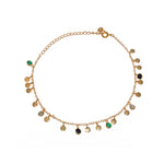Bracelet de cheville doré et pampilles pierres - LABRADORITE
