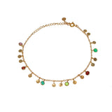 Bracelet de cheville doré et pampilles pierres - TOURMALINE