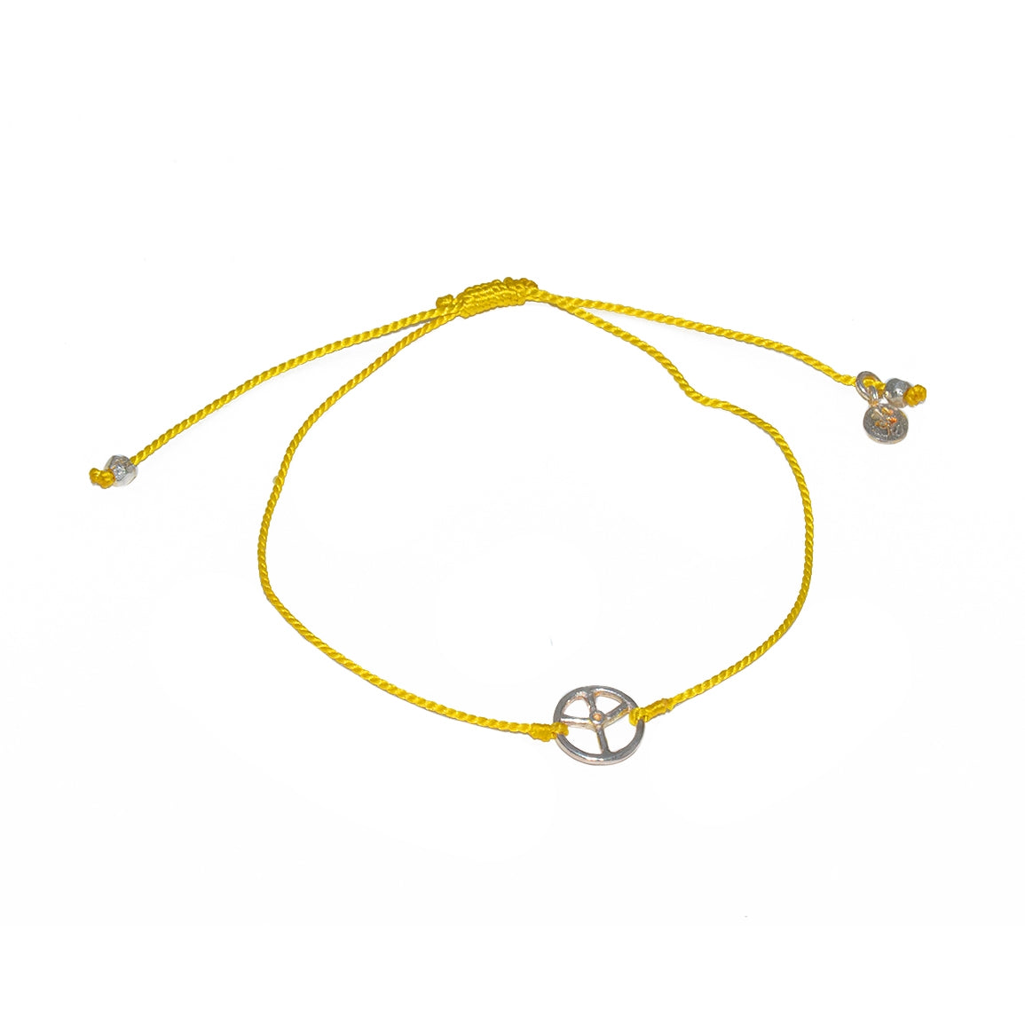 Bracelet tressé peace argent 925 - JAUNE