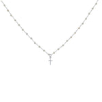 Collier argent 925 perles de culture et croix