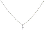 Collier argent 925 perles de culture et croix