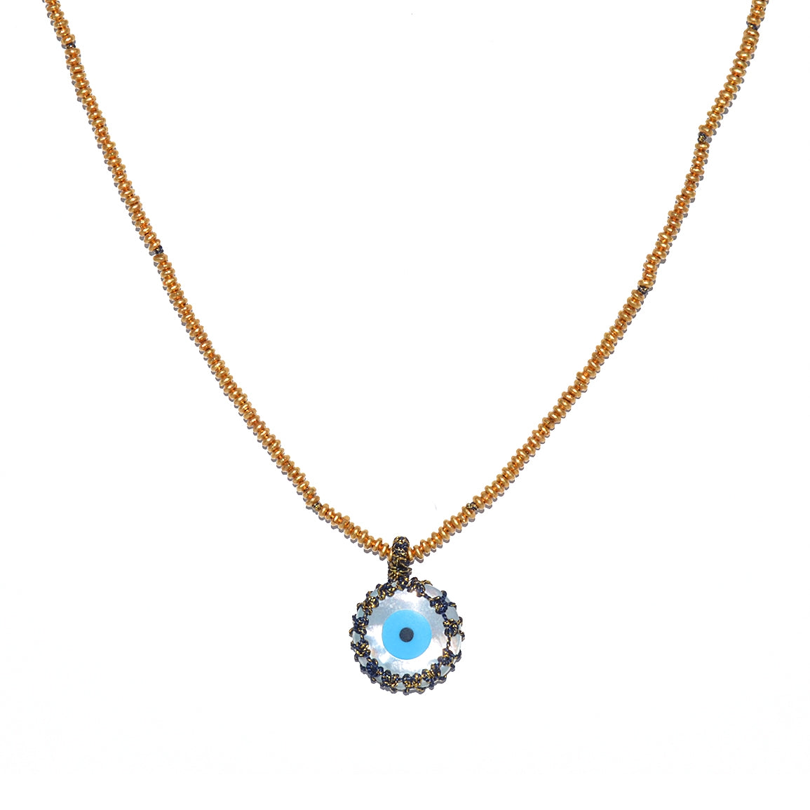 Collier cordon et oeil en nacre