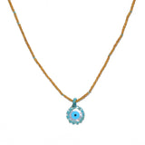 Collier cordon et oeil en nacre