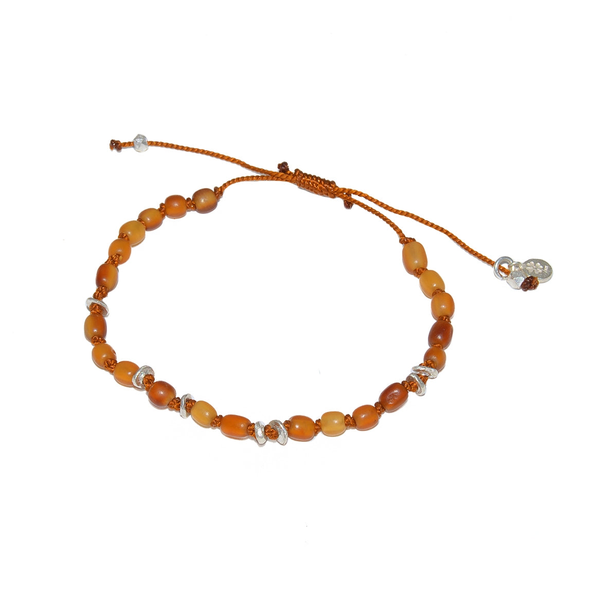 Bracelet cordon argent 925 et cornaline