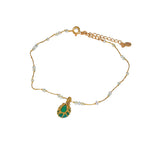 Bracelet de cheville cordon doré labradorite howlite