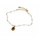 Bracelet de cheville cordon doré labradorite howlite