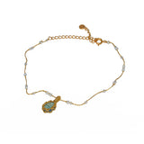 Bracelet de cheville cordon doré labradorite howlite