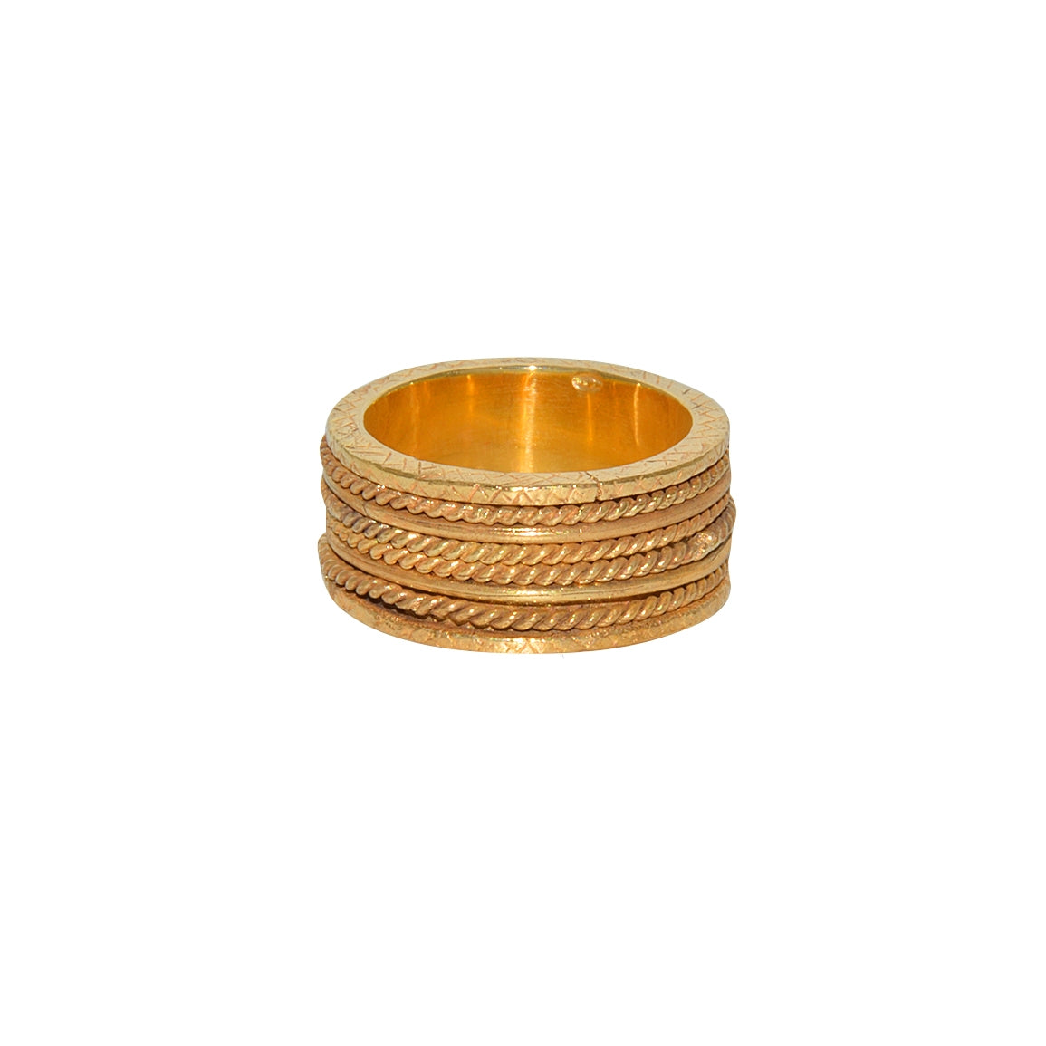 Bague anneau tressé doré à l’or fin 18k - Bagues