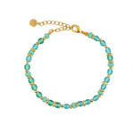 Bracelet pierres naturelles et disques dorés - VERT