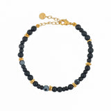 Bracelet perles pierres naturelles - AGATE NOIRE