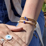 Bague oeil turc dorée à l’or fin 18k - Bagues