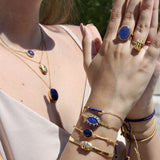 Bracelet doré et lapis