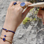 Chevalière dorée XXL pierre ronde