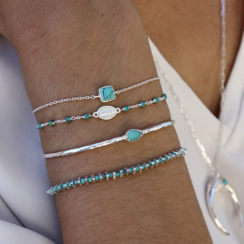 Bracelet tressé perle et argent 925