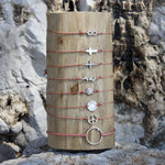 Bracelet tressé coloré croix argent 925 et zircons