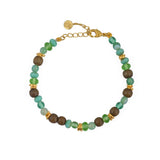 Bracelet doré et perles naturelles mix - MIX VERT & BOIX
