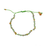 Bracelet cordon vert et perles