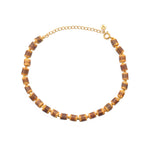 Bracelet de cheville doré et bois