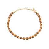 Bracelet de cheville doré et bois