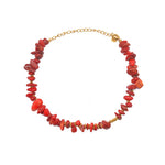 Bracelet de cheville doré et corail