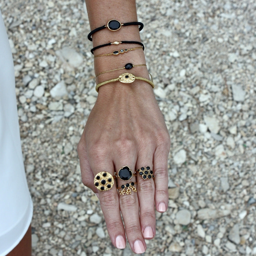 Bracelet tressé pierre et zircon