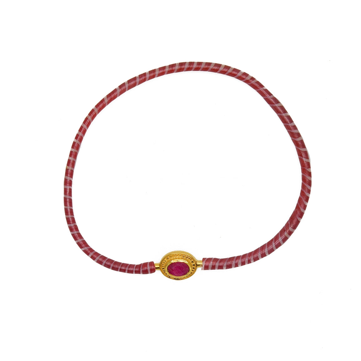 Bracelet MALI doré et rubis