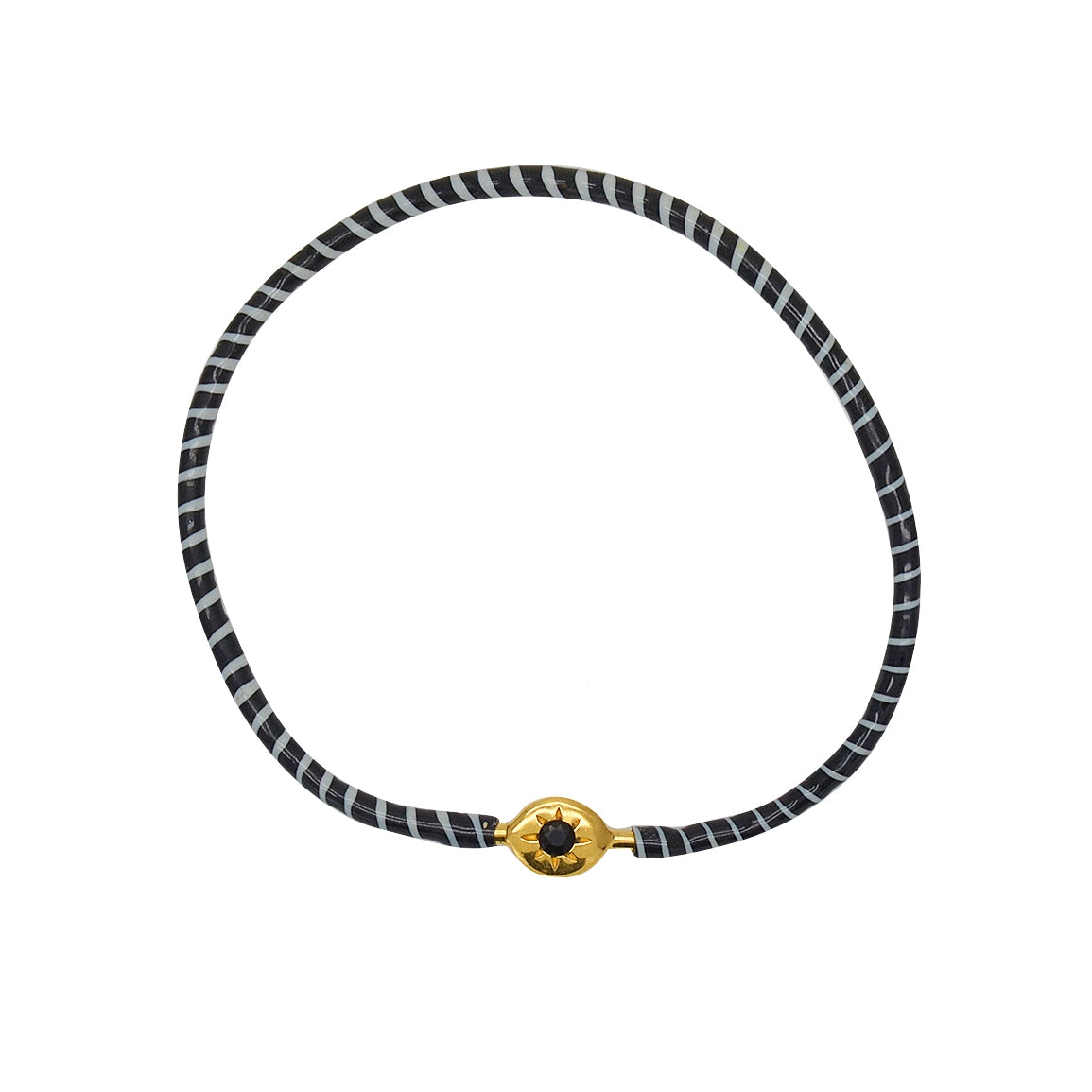 Bracelet MALI doré et onyx noire