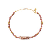 Bracelet de cheville agathe rose et coquillage
