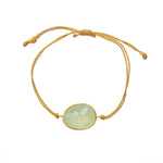 Bracelet cordon doré et pierre facettée - PREHNITE