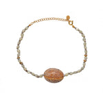 Bracelet de cheville doré et coquillages