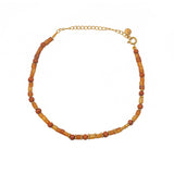 Bracelet de cheville doré et mix pierres