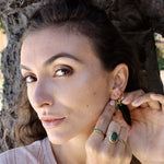 Bague dorée scarabée taillé dans la pierre