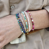 Bracelet cordon doré et pierres naturelles