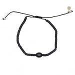 Bracelet disques en vinyle et onyx noire