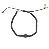 Bracelet disques en vinyle et onyx noire