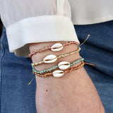 Bracelet cordon et cauri