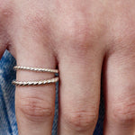 Bague anneau torsadé en argent 925 - Bagues