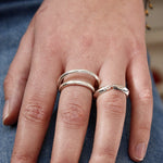 Bague double anneau en argent 925 - Bagues